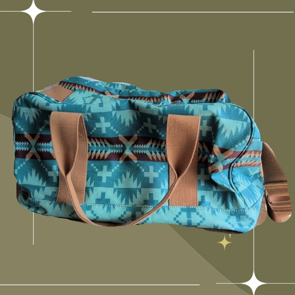 ✨ Pendleton Teal Aztec Printed Duffle Bag